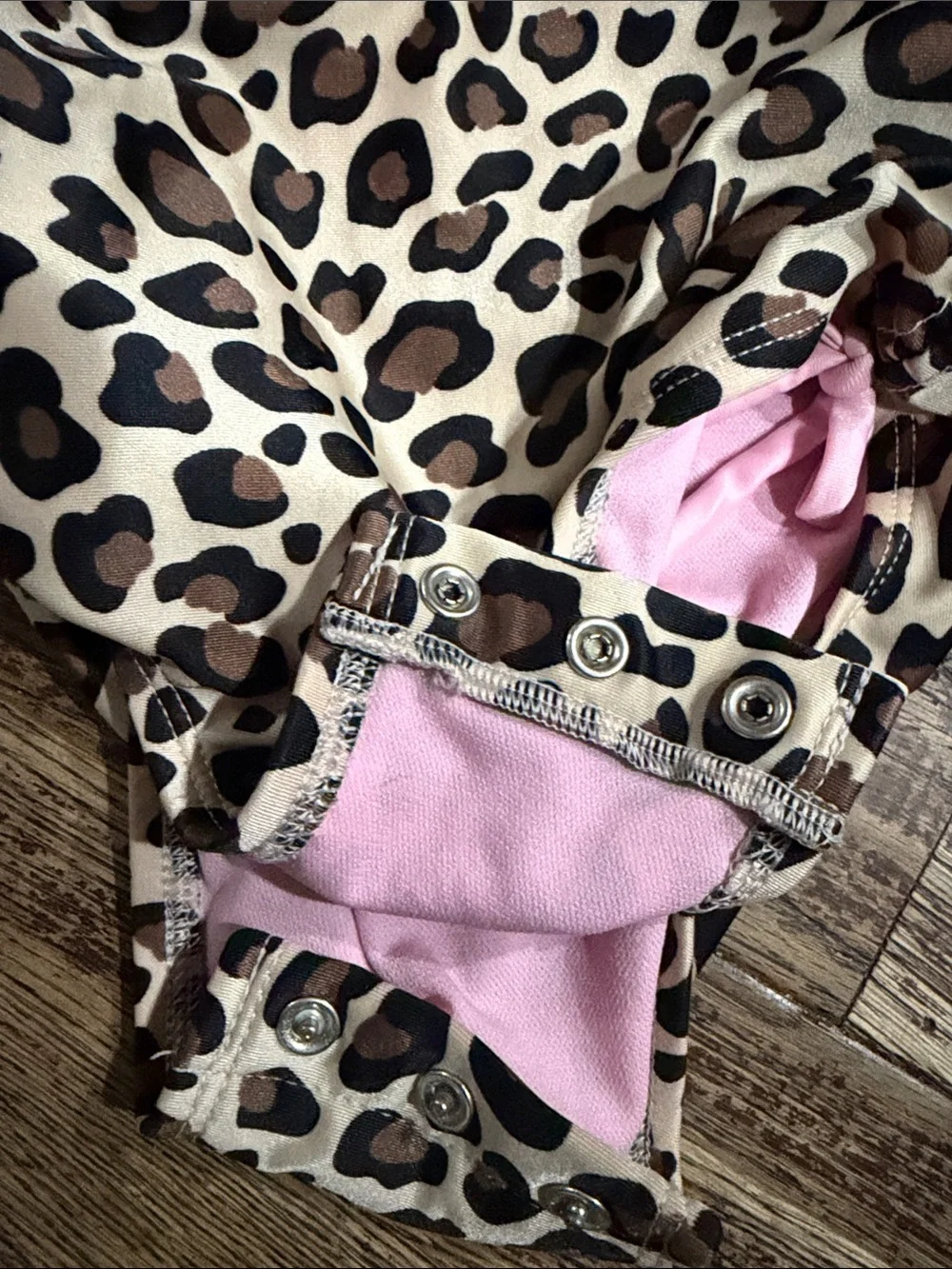 Cat and Jack 4T Leopard Print One-Piece Swimsuit with Pink Trim